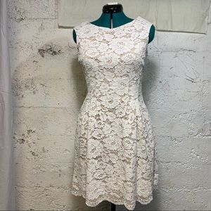 Vince Camuto cream lace fit and flare